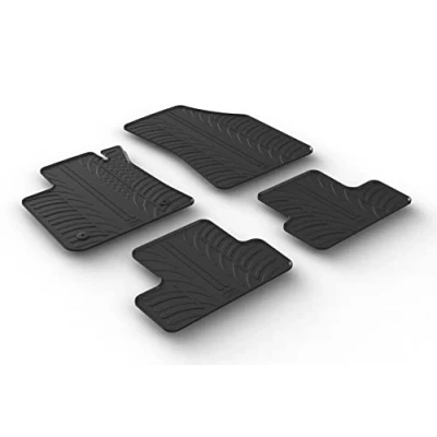 Image de Gledring 0057 Ensemble de tapis sol Caoutchouc avant et arrière 4 noir 750mm 550mm RENAULT: Megane 4, IV Berline