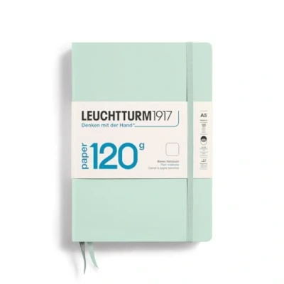 Image de LEUCHTTURM1917 370343 Carnet de notes Medium (A5), EDITION 120, Papier 120 gr/qm, Couverture rigide, 203 pages numérotées, Mint Green, blanc