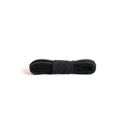 Image de Kaps lacets plats, durables 100% coton de haute qualité, fabriqués en Europe, 1 paire, plusieurs couleurs et longueurs (100 cm 5 à 7 paires d&#039;oeillets / 91 noir)
