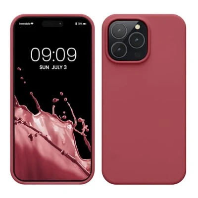 Image de kwmobile Housse Compatible avec Apple iPhone 14 Pro Max Coque de téléphone Fine Finition Douce Rose foncé