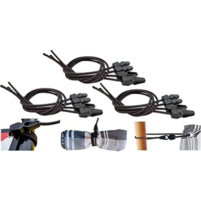 Image de MAGMA Set de 12 Tendeurs Elastiques d&#039;Attache Rapide Sangle Résistante pour Bagage, Bâche, Tente, Bateau Accessoire Professionnel Ajustable en Caoutchouc Remorque, Camping, Voiture, Vélo