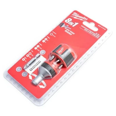 Image de MILWAUKEE 8 in 1 4932471868 Tournevis à embouts PH1, PH2, PZ1, PZ2, T15, SL4.8, SL6.4 Cruciforme (PH), Pozidriv (PZ), Torx, Fente