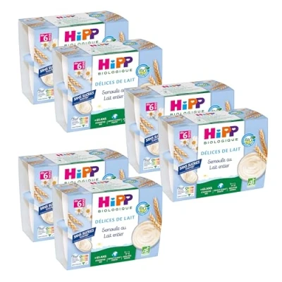 Image de Hipp Biologique Délices de lait Semoule au entier Coupelles 4x100g Lot 6