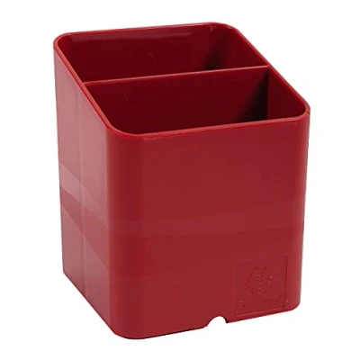Image de Exacompta Réf. 67718D 1 Pot à crayons PEN CUBE Iderama Avec 2 compartiments de taille et hauteur différentes Dimensions 7,4x7,4x9,3 cm Couleur rouge carmin
