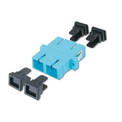 Image de DIGITUS Coupleur fibre optique SC/SC OM3 multimode technique de réseau couleur bleue