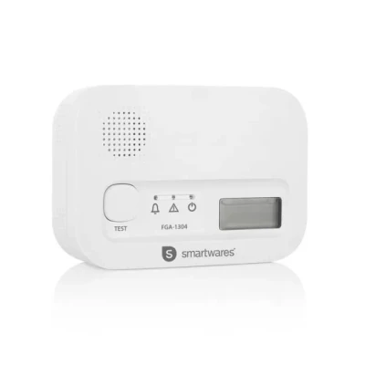 Image de Smartwares Détecteur de monoxyde Carbone FGA 13041 Capteur 10 Ans avec écran et Bouton Test