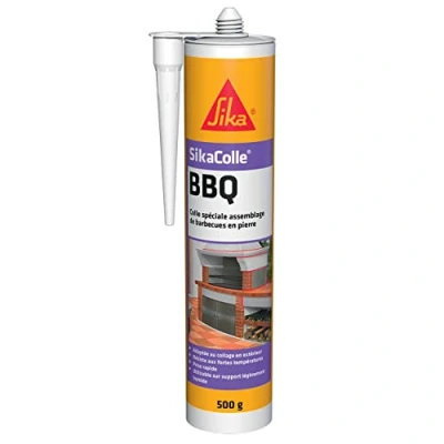 Image de SikaColle BBQ, Colle spéciale assemblage de petits barbecues en pierre, 500g, Beige clair