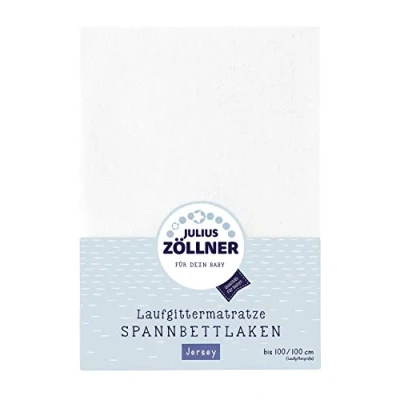 Image de Julius Zöllner 8390347100 Drap housse en jersey pour matelas de parc Blanc 68x90 à 100x100 cm