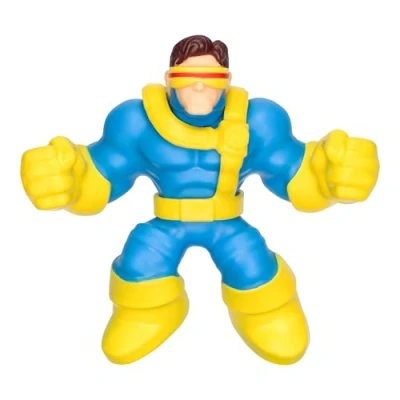 Image de Heroes of Goo Jit Zu Marvel Studios X Men &#039;97 Cyclops Figurine extensible avec rembourrage rhéoscopique métallique Gene Cyclope jusqu&#039;à 3 fois sa taille