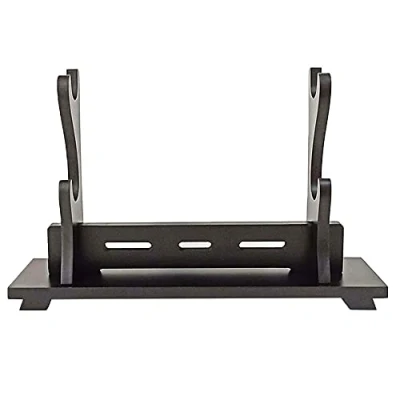Image de Songying Porte épée Support Cintre D&#039;épée Samouraï Présentoir Katana Stand, Samurai Épée Noir, 2 Couches