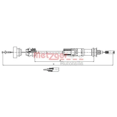 Image de METZGER 11.3921 Câble d&#039;Embrayage avec réglage automatique COFLE PEUGEOT: Expert I Van, 806, I, FIAT: Scudo Break, Ulysse