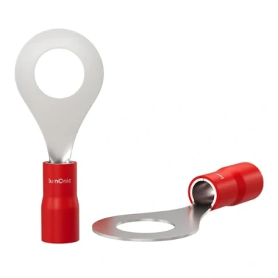 Image de Lumonic 25x cosse à oeillet M6 partiellement isolée 0,5 1,5mm² I rouge Set de cosses, oeillets M6, cosses oeillet,