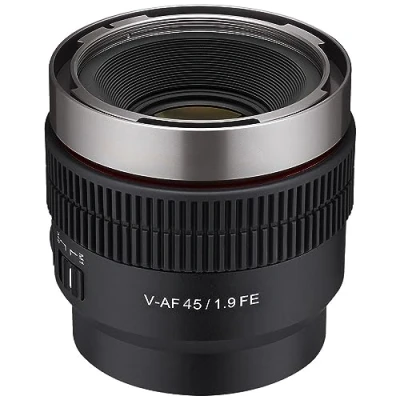 Image de Samyang V AF 45mm T1,9 FE pour Sony E, Objectif vidéo, autofocus, Support Cine Lens 8K, Compatible anamorphique, Commutateur personnalisé et Bouton
