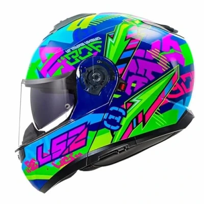 Image de LS2, Casque Moto Modulable Strobe II SVENT Gloss Blue Green, XXL