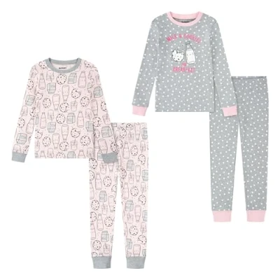 Image de Huggies Little Hugs Bébé Fille Snug Sleep Set (4 Pieces) Ensemble De Pijama, Rose/Gris, 12 Mois EU