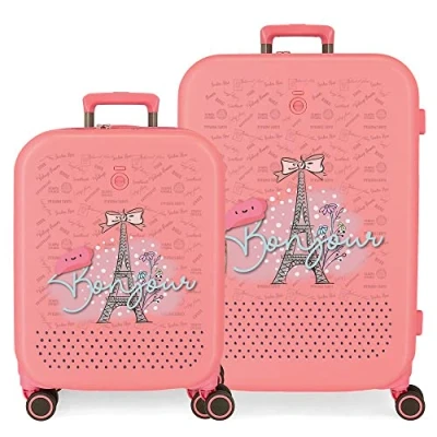 Image de Ensemble Valise Enso Bonjour Bleu 55/70 cm ABS Rigide Fermeture TSA Intégrée 116L 7.54 kg 4 Double Roues Bagage à Main