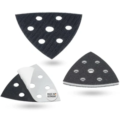 Image de DFS Kit d&#039;accessoires pour ponceuse delta 3 compartiments Support de protection Disque auto agrippant autocollant rechange plaque abrasive 93 x mm 6 trous