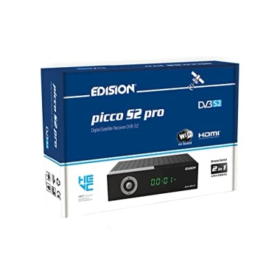 Image de EDISION Picco S2 Pro Full HD récepteur Satellite DVB H.265 HEVC, Wi FI à Bord, Multistream, HDMI, SCART, SPDIF, USB, IR, Lecteur de Cartes, Télécommande Universelle 2en1