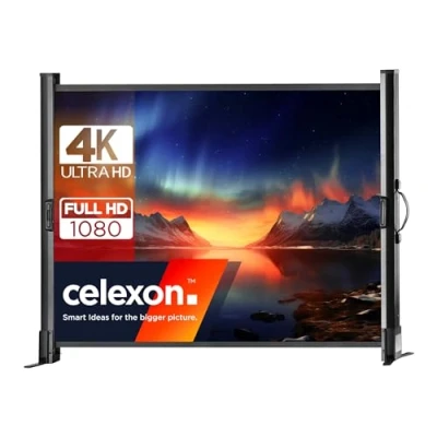 Image de Ecran de projection Celexon table mobile Pro 102x76cm Dos noir, contours noirs