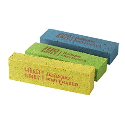 Image de Fret Erasers180 &amp; 400 1000 Grit, Abrasive Rubber Blocks Polishing Set of 3
