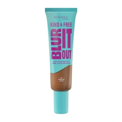 Image de Rimmel London Kind &amp; Free BLUR IT OUT Fond de teint opaque 607, Mahogany, contrôle effet brillant tout au long la journée, maquillage fini mat léger, 30 ml