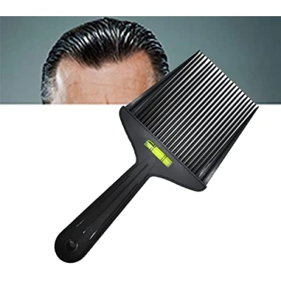Image de Peigne de Guidage à Dessus Plat pour Hommes, Niveau Coupe Cheveux, Peignes Cheveux Double Extrémité avec Système Nivellement Précis L&#039;eau