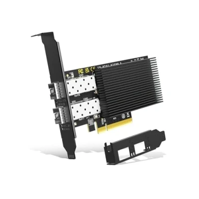 Image de 10Gb Dual LAN SFP PCI e Network Card, Intel 82599(X520 DA2) Controller, NICGIGA 10Gbps Ethernet Adapter, 2 * 10Gbe Port, 10G NIC Support Windows/Windows Server/Linux/VMware