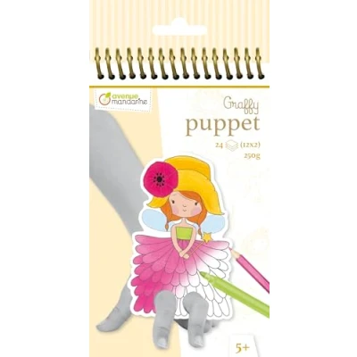 Image de Avenue Mandarine GY007O Un carnet de coloriage Graffy Puppet 24 marionnettes à doigts pré découpées 12x12 cm À partir 5 ans FÉES