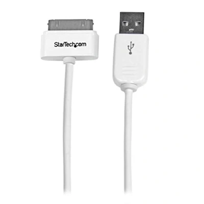 Image de StarTech.com Câble connecteur Apple Dock 30 broches vers USB de 1 m pour iPad, iPhone, iPod Blanc (USB2ADC1M)