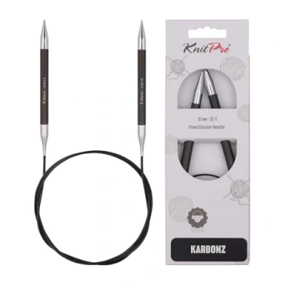 Image de KnitPro KP41195 Karbonz Aiguilles Circulaires Fixes Bois Multicolore 80 cm x 8 mm