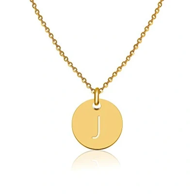 Image de Good.Designs ® Collier de Dames en oro avec Medaillon personnalisé (Initiale Gravée) Bijoux initiaux pour Femmes