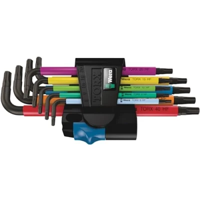 Image de Wera 967/9 TX Multicolour HF 1 Clés mâles coudées TORX® avec fonction de retenue, 9 pièces