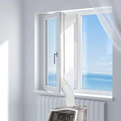 Image de HOOMEE 500CM Tissu de Calfeutrage pour Fenêtres Climatiseur Mobile et Sèche Linge Fonctionne avec Toutes Les Unités Climatisation Mobiles, Installation Facile