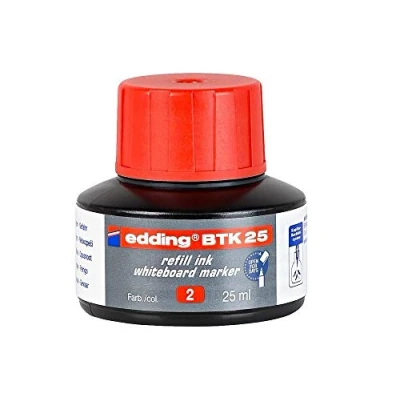 Image de edding PTK 25 recharge d&#039;encre rouge ml avec système capillaire, idéal pour recharger proprement et simplement presque tous les marqueurs Brilliant.