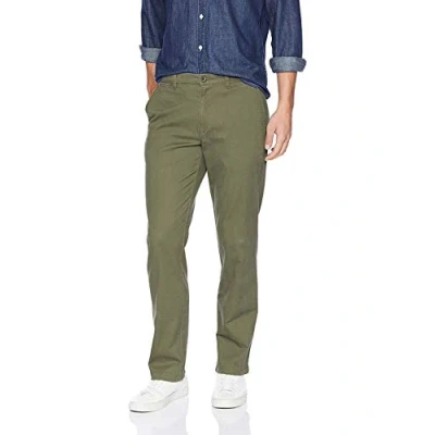 Image de Amazon Essentials Pantalon Chino Extensible Style décontracté Coupe Droite Homme, Vert Olive, 33W / 28L