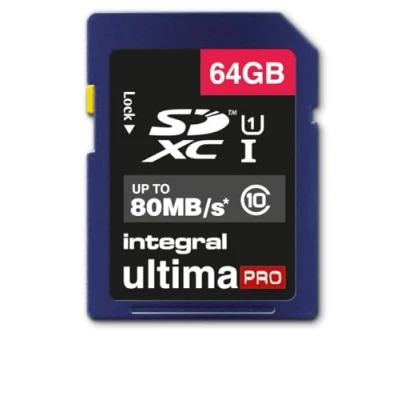 Image de Integral UltimaPro Memory Card 64 GB SDHC/XC 80MB/s Class 10 UHS I U1