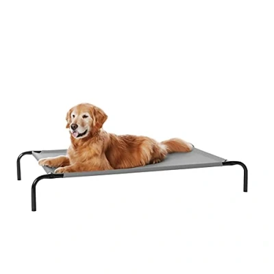 Image de Amazon Basics Chien Lit surélevé et rafraîchissant pour animaux de compagnie, Fer, L taille, Gris, 130 x 80 19 cm