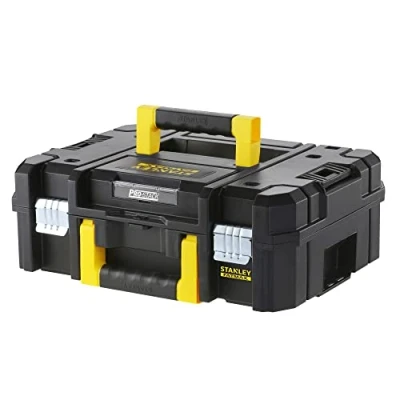 Image de Stanley FMST1 71966 Mallette Tstak/PRO STACK Gamme Fatmax Résistant Corps Polypropylène Attaches Métalliques Anticorrosion Plateau Mousse Modulable