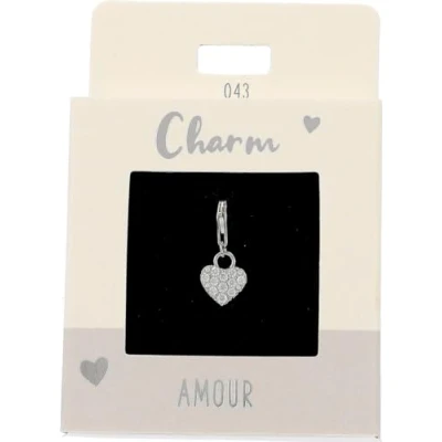 Image de Depesche 11785 043 Charms Express Yourself Pendentifs pour Colliers et Bracelets, cœur, argenté, comme Petit Cadeau, Multicolored