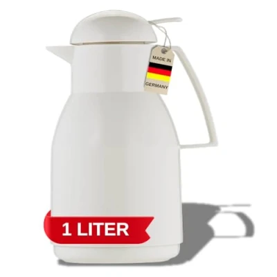 Image de Helios Top Push Carafe isotherme Blanc 1 l 30 x 25,7 cm