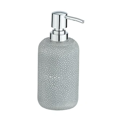Image de WENKO Distributeur de Savon Raja à l&#039;aspect Pierre Naturelle, Rechargeable pour la Salle Bain, Lotion en polyrésine, 8,8x10,7x8,7cm, 350 ML, Gris