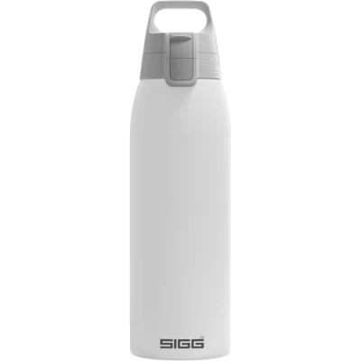 Image de Sigg Gourde Isotherme Shield Therm One Blanc Convient Aux Boissons Gazeuses Étanche Passe Au Lave Vaisselle Sans BPA Acier Inoxydable 90% Recyclé 1L