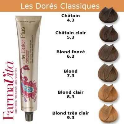 Image de Coloration cheveux FarmaVita Tons Dorés Classiques Blond foncé doré 6.3