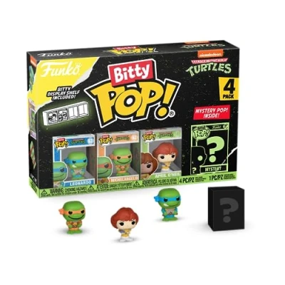 Image de Funko Bitty Pop! Teenage Mutant Ninja Turtles Leonardo, Michelangelo, April O’Neil et Une Mini Figurine Mystère en Surprise 2.2 Cm TMNT Collectionnable Étagère Empilable Incluse TV Fans