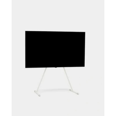 Image de Pedestal Viva Support TV pour 40 à 70 pouces de qualité supérieure au design moderne pieds robustes en acier Pied élégant avec inclinés et arrondis (beige)