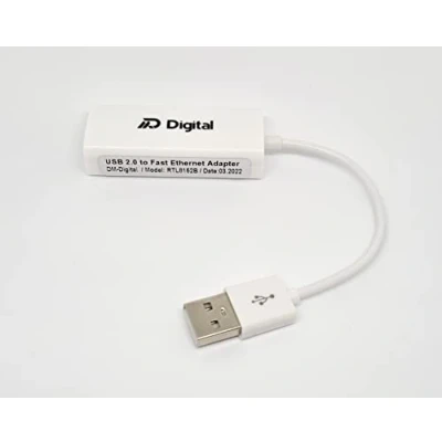 Image de DM Digital Adaptateur réseau, USB vers RJ45 Ethernet LAN 10/100 Mbps RT8152b, Compatible avec Les Ordinateurs et appareils 2.0 fournis Windows 7 11 Vista/XP, Mac OSX, OS X macOS
