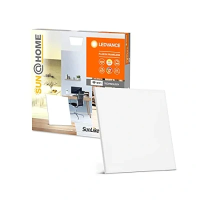 Image de LEDVANCE SUN@HOME plafonnier LED, applique murale WIFI blanc 35W dimmable, 3250 Lm, 2200 5000k, 60cmx60cm, CRI&gt;95, et avec Alexa, google, app contrôlable, Frameless Square