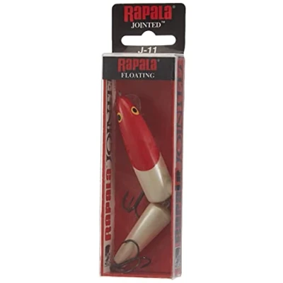 Image de Rapala Leurre de Pêche Jointed Matériel avec Construction Balsa en Eau Douce Fabriqué Estonie Prof Nage 1.2 2.4 m Taille 11 cm / 9 g Red Head