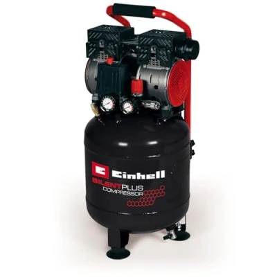 Image de Einhell Compresseur Silencieux TE AC 24 Silent (750 W, Max. 8 bar, Cuve 24L, 135 L/m, 57dB, moteur sans huile ni entretien)