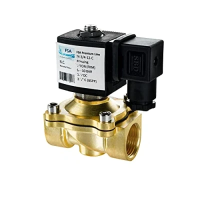 Image de FSA électrovanne en laiton 3/4&quot; 12V DC 0 10 bar Viton fermée sans courant